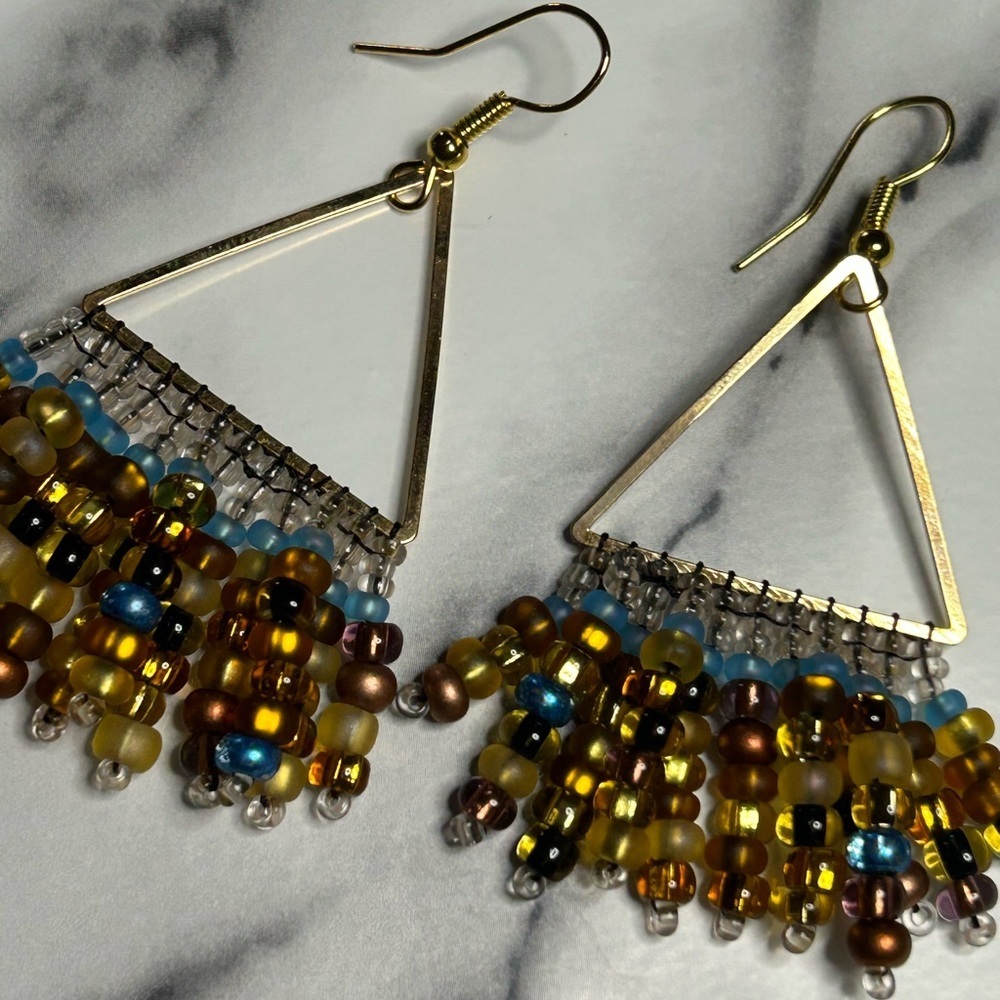 Triangle Drop Earrings (Earth & Ocean Mix)